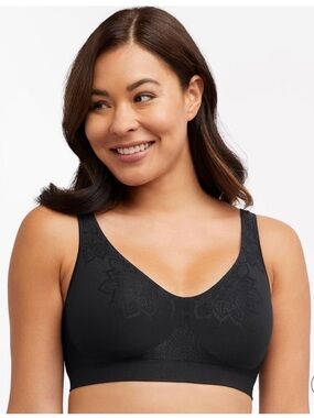 Seamless Black Wireless Comfort Bra - 2X by Bali